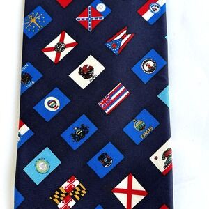 USA State Flag Silk Neck Tie 60" Junior Chamber International United States Wide